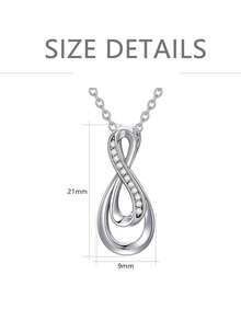 1pc Fashionable Geometric Eternal Symbol 8 Pendant Necklace, Suitable For Women's Daily Wear, Holiday Parties, Thanksgiving, Gifts For Loved Ones, Simple & Comfortable Unisex Jewelry - Necklace 8033 - View 2
