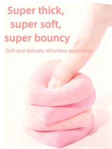 5/10/15/20个装可爱心形蝴蝶结化妆海绵，柔软化妆粉扑，女士适用 - 粉色 - 查看 2