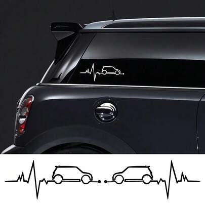 ملصق نافذة السيارة ل- MINI S One JCW F56 F55 F60 R56 R60 F54 ديكور نبضات القلب ملصق فيلم فينيل إكسسوارات تعديل السيارات
