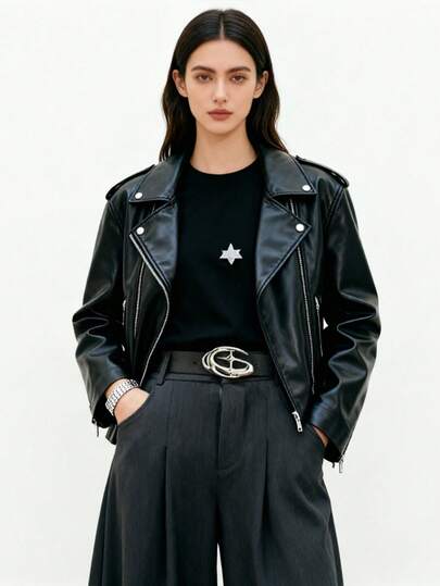 1条男女通用休闲腰带，银色十字星扣纯色腰带，适合搭配裤子，日常穿着。