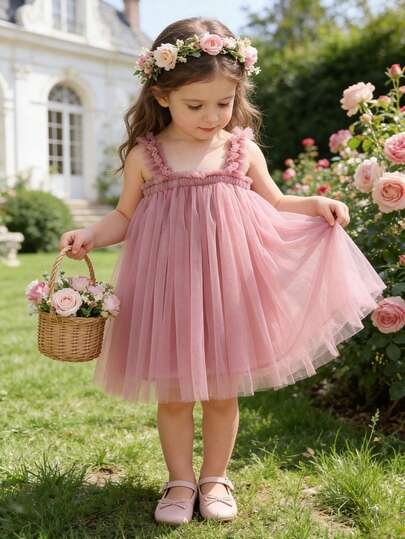 Baby Girl Sleeveless Tulle Skirt Princess Puff Dress Birthday Party Dress, Princess Dress, Casual Dress, Christmas