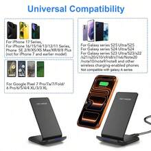 15W 快速无线充电站，充电底座兼容 17、16、15、14、13、12、11、X 和 Galaxy S25、S24、S23、S22，以及所有兼容 Qi 无线充电标准的智能手机。 - 彩色 - 查看 8