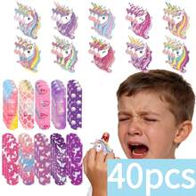 10/20/40/60pcs Unicorn Pattern Bandages, Cartoon Hemostatic Stickers, Breathable Comfortable Multi-Pattern Bandages, Suitable For Protecting Minor Abrasions, Skin Abrasions, Blisters And Fun Wound Protection - View 12