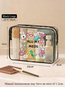 Túi đựng đồ vệ sinh cá nhân trong suốt mới - Vật dụng thiết yếu khi đi du lịch, túi đựng đồ vệ sinh cá nhân di động có khóa kéo, túi đựng đồ vệ sinh cá nhân bằng PVC trong suốt dùng cho bãi biển, túi đựng đồ chống thấm nước, túi đựng đồ trong suốt, túi đựng cáp và cổng USB, có thể đựng thuốc, bộ dụng cụ y tế, v.v. - Nhiều màu - Xem 9