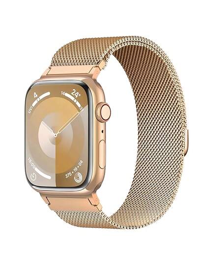 chinbersky 适用于 38mm、40mm、41mm、42mm、44mm、45mm、49mm 表带的金属米兰尼斯表带，男女通用，磁吸式不锈钢材质，适用于 SE、Ultra 系列 11、10、9、8、7、6、5、4、3、2、1