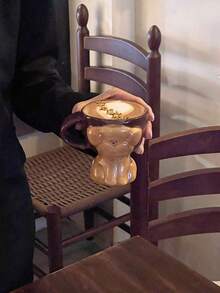 1pc Cute Poodle Ceramic Coffee Mug, Unique Brown Dog Shaped Cup, Household Water Cup, Adorable Style Mug, Valentine's Day Gift, Easy To Clean Ceramic Cup - Multicolor - View 2