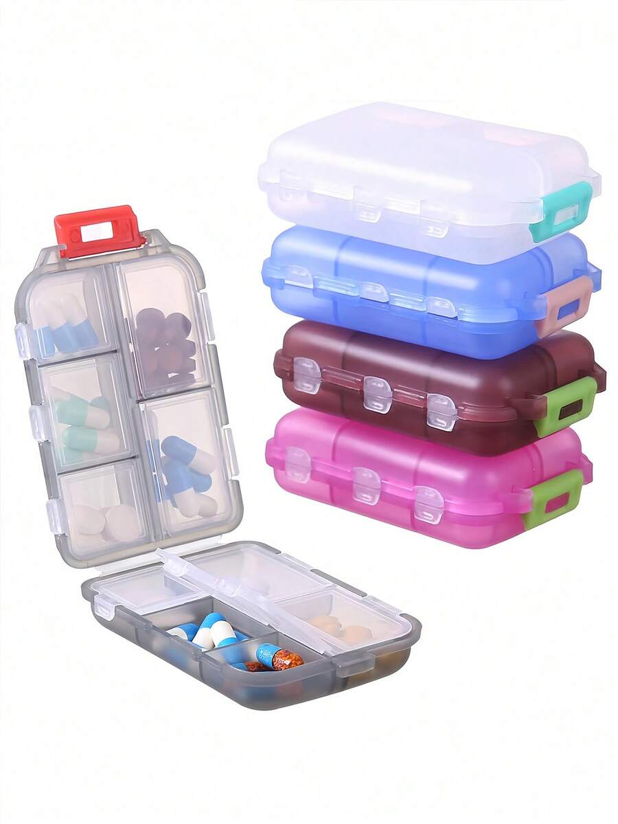 Travel Pill Storage Box Portable Pill Organizer For Storing Tablets Jewelry Accessories Multifunctional Pill Case 10-Cell Daily Medicine Container For Women Men For Travel Bag Or Pocket Home Office School Pill Holder Travel Essential Cruise Essentials Home Accessories
