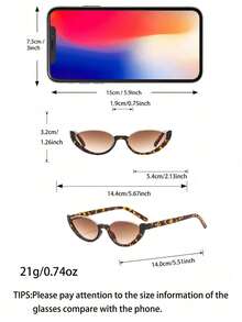 时尚猫眼女式眼镜 - 咖啡棕 - 查看 4