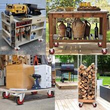 Kit de 4 Ruedas Pesadas con Neumáticos de Goma de 4 Pulgadas - Resistencia y Movilidad para Diversos Usos - Blanco y Negro - Ver 2