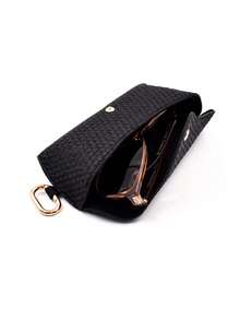 1个PP编织草编纹理软眼镜盒带挂钩眼镜保护套配件 - 彩色 - 查看 3