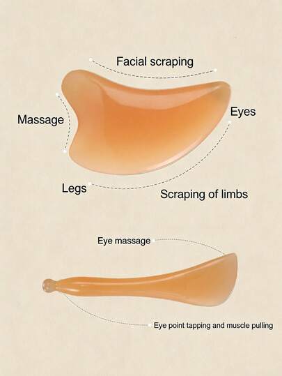 1pc/2pcs Manual Massage Tool, Massage Kneading Stick And Gua Sha Board, Full Body Massage Tool, Gua Sha Massage Tool Suitable For Face And Body Spa Care. Reach Face - Neck - Back - Face, Relaxing, Beauty Massage Board. Mother's Day - Elegant Gift For Ladies