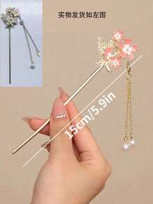 Bộ 5 phụ kiện tóc hợp kim, kẹp tóc hoa anh đào thanh lịch cho Hanfu, kẹp tóc tua rua, phụ kiện tóc cho sườn xám - Thiết kế cao cấp, tinh tế tối giản, chất liệu hợp kim, dễ sử dụng, quà tặng đẹp, phụ kiện đội đầu, kẹp tóc búi, ghim tạo kiểu tóc. - Nhiều màu - Xem 7