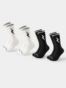 1双/2双/3双/4双装男女通用骑行袜，适合所有户外运动，四季皆宜的压缩袜 - 彩色 - 查看 20