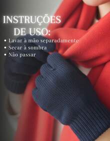 Lilas Inova Unisex Thick Wool Glove Autumn Winter High Quality - Navy Blue - View 5