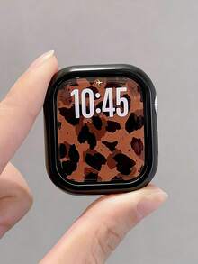 1pc Matte Black 2-In-1 Anti-Drop Ultra-Thin Tempered Glass Protective Case, Fashionable & Cute, Compatible With Apple Watch 38/40/41/42/44/45/46/49mm, Applicable To Ultra/SE/11/10/9/8/7/6/5/4/3/2/1 Series, Smart Watch Accessory - Black - View 1