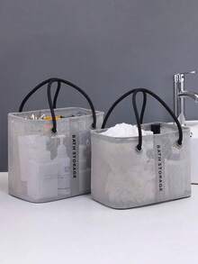 Foldable Mesh Shower Caddy - Portable Bathroom Storage Basket, Collapsible Tote Bag For Cosmetics, Shampoo, Supplies, Soap And Makeup, Graduation Gift, Bathroom Accessories, Room Decor, College Dorm, Bathroom Essentials, Gym Camping, Quick Dry Shower Bag, Travel Essentials, Summer Vacation Back To School, School Supplies Bag, School Toiletry Bag, Waterproof Travel Makeup Bag - Mesh - View 10