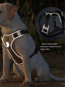 1 Set Pet Chest Harness (Leash Not Included), Reflective Large Dog Chest Strap, Walking Leash, Oxford Cloth Anti-Pull Anti-Choke - Khaki - View 4