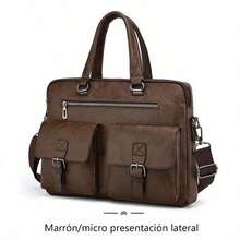 Men Briefcase - Brown - View 1