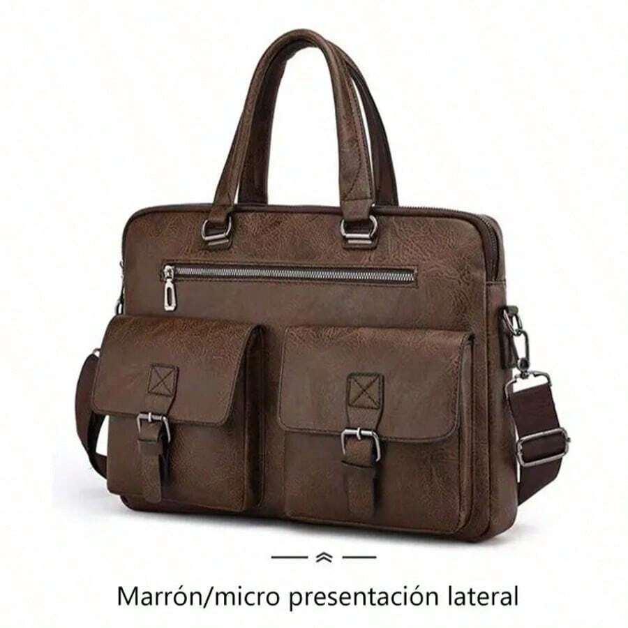Men Briefcase - Brown - View 1