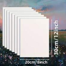5pcs Canvas Painting Boards, Size 20x30cm/8x12in, 20x15cm/8x6in, White Primed, Suitable For Acrylic Oil Watercolor Painting Projects, Fit For Different Groups - 3mm Thick, Perfect Art Supplies, Enjoy The Joy Of Painting - Multicolor - View 18