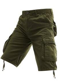 Men's 100% Cotton Cargo Shorts Multiple Flap Pockets Casual Streetwear Daily Wear Breathable Durable For Outdoor Hiking Camping Fishing Travel Walking Beach Vacation Summer Essentials Comfort  Lightweight Everyday Bottoms,Work Shorts - xanh quân đội - Xem 2