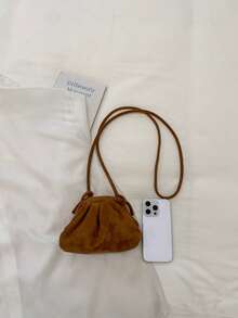 Bolso cruzado en forma de nube mini para mujer, bolso de hombro pequeño de moda coreana, estuche para lápiz labial - Marrón - Ver 9