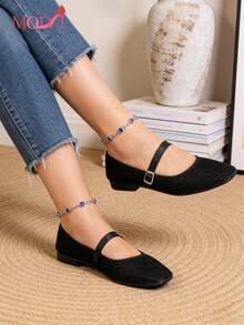 Zapatos para mujer tipo Mary Jane de punta cuadrada con correa ajustable, ballerinas mujer de gamuza suave y cómoda, zapatos cómodos de mujer de piso con tacón bajito, zapatillas elegantes de mujer para trabajo, mocasines de mujer clásicos para uso diario,Nuevos de alta gama para mujer de MODA, cómodos, ligeros y adecuados para primavera, verano, otoño e invierno, Navidad con un diseño elegante y cómodo,Zapatos De Ballet Para Niña Y Mujer, Piel De Pu Elástica,Zapatos De Tela Esqueleto Transpirables De Mujer, Zapatos Casuales De Mujer, Zapatos De Tela Esqueleto Transpirables, Zapatos Sencillos Ligeros De Muje,zapatos de ballet con tira y puntera cuadrada tejida - Negro - Ver 13