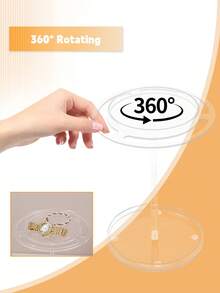 1个360度旋转亚克力眼镜展示架，带托盘和底座，透明太阳镜架，适用于办公桌、梳妆台、床头柜、办公室 - 無色 - 查看 6