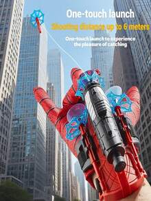 2026蜘蛛网发射器玩具套装，英雄发射器手环玩具，角色扮演发射器腕带配件，粘性软弹趣味玩具 - 紅色 - 查看 2
