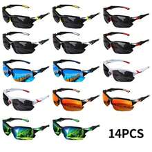 14-Pack Men's Oversized Wrap-Around Sports Sunglasses Multi-Color For Outdoor And Casual Use - 14PCS - 查看 10