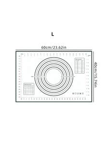 1 件装黑色硅胶揉面垫，带刻度，超大不粘糕点垫，防滑擀面垫，适用于厨房烘焙 - 黑色 - 查看 9
