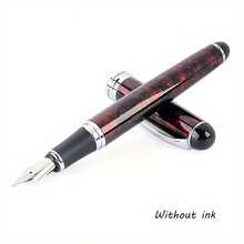 1pc X750 Iridium Fountain Pen, Metal Ballpoint Pen For Business Office Writing Practice - Ice Flower Red - View 6