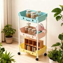 3/5-Tier Rolling Storage Cart, Practical Rolling Plastic Storage Trolley, 5 Tiers, Wheeled Mobile Organizer, 360-Degree Rotating, Practical Cart, Book Cart, Snack Cart, Locker, Decoration, Gift, Back-To-School Season, Father's Day. - 3層白色 - 查看 5