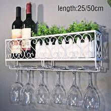 1PC Wine Rack Cup Glass Holder Display Bar Shelf Wall Mounted Bottle Champagne Glass Hanger Holder Bar Organizer For Kitchen - Bronze - View 3
