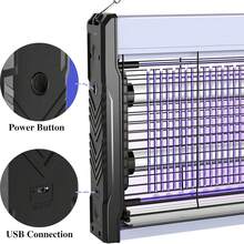 Electric Mosquito Zapper Bug Zapper UV Light Fly Killer Physical Pest Control USB Powered With Cleaning Tray For Indoor Outdoor Home Garage Shed Summer Patio Party Backyard - A - 查看 3