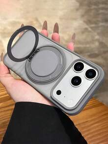 全新高品质360°磁吸指环支架半透明磨砂手机壳，兼容 17 Pro Max、17 Pro、16 Pro Max、15 Pro Max、13 Pro Max、14、13、12、15、16 Plus、11、17 Air，奢华设计，支持无线充电，防震边框保护套 - 灰色 - 查看 5