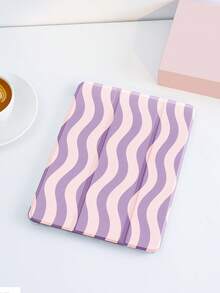 1pc Asymmetrical Striped Pattern Tablet Protective Case With Pencil Slot, Shockproof, Tri-Fold Tablet Stand Protective Shell, Compatible With 10.2", Pro 11" 2021/2020/10th Gen, (A16) 11" 11th Gen 2025, 8th/9th/10th Gen, Galaxy Tab A8 10.5" 2022, Matepad 10.4"/Tab, Support Sleep/Wake, Romantic Personalized Gift - Multicolor - View 2