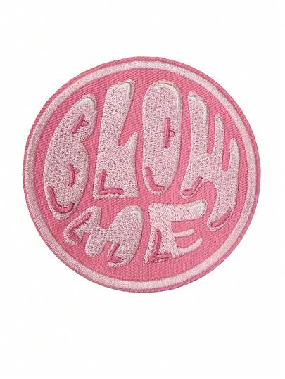RHUAGYP 1pc Pink Round Embroidered Patch, Iron-On Or Sew-On, Clothing & Bag DIY Decor