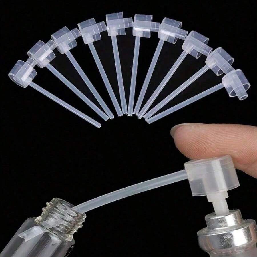 [2/5/10/20个装] 专业香水补充泵头，优雅化妆品分装工具，适用于旅行装香水瓶，防漏液体喷雾器，女士便携式美容配件，清洁必备，小型漏斗替代品，礼品之选 - 無色 - 查看 1