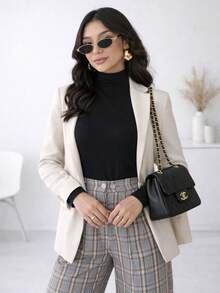 Blusa de Frio Segunda Pele Feminina Cacharrel Básica Manga Longa Gola Alta Malha Macia Confortável - Preto - Visão 8