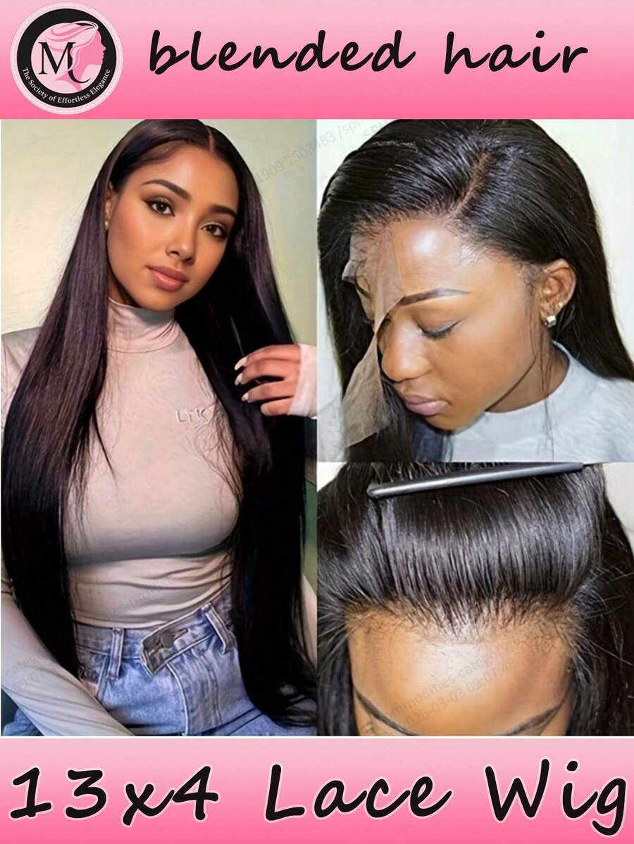 13x4 Lace Front Wigs Synthetic Lace Front Wig,13x4 Lace Wig Pre-Plucked Long Straight Glueless Wigs For Black Women Ready To Wear Wigs Beginner Friendly (Bob 6-16inch)