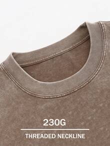 Disney T-shirt d'été pour homme, manches courtes, en pur coton lavé, motif Mickey Mouse, effet vieilli, coupe une pièce, tissu en pur coton, confortable et respirant, style streetwear décontracté, col rond ; une marque de mode de haute qualité, le cadeau surprise idéal pour la famille et les amis. - Marron - Voir 2