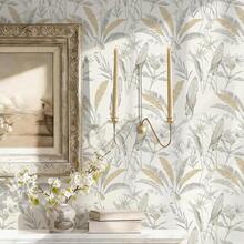 1卷波西米亚风格自粘墙纸，现代香蕉叶和鸟图案墙纸，可移除自粘防水墙纸，适用于橱柜、卧室、厨房，乙烯基卷材。 - 波希米亞 - 查看 3