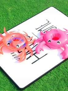 2/1pc Inflatable Drink Holder Floating Tray For Pool Party, Crab Cup Holder - Multicolor - View 11