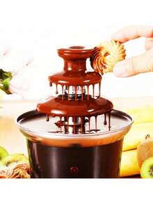 Mini Fuente de Chocolate Eléctrica con Sistema de Calentamiento | Ideal para Fondue Caliente - Marrón - Ver 9