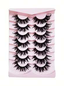 7 Pairs Of Fluffy Curled False Eyelashes, 8D Extending Like Petals, Eyes Like Sunflowers Nourished By Sunlight - View 6