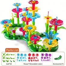 64pcs Garden Building Blocks Toy, STEM Educational Preschool Toy, Suitable For Boys And Girls Birthday Gift (Accessory Block Colors May Vary) - Multicolor - View 1