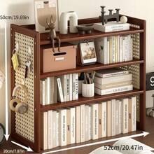 Multi Layer Partitioned Simple Desktop Storage Rack, Storage Bookshelf, Perforated Board Office Workstation Organization, Cup Holder And Other Storage Organization - Three-tiered, 50cm Long [Includes 6 Hooks] - View 9