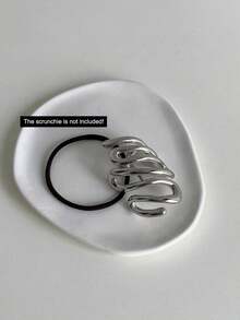 1pc Women's Fashion Snake Shaped Hair Claw Clip Hair Accessory - Silver - View 2