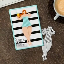 Creative Bikini Woman Dies, DIY Scrapbooking Album And Embossing Stencil, Greeting Card Making Tool, Card Paper Cutting Crafts ,Gift Card Making Template Die Cuts. - Silver - View 5